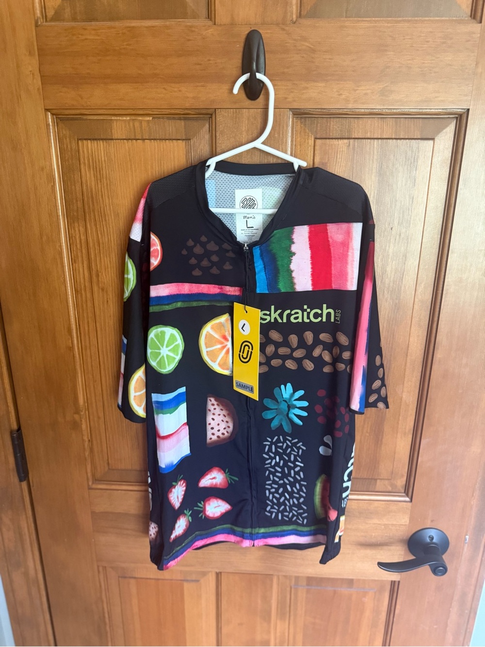 Ostroy Skratch Labs Men’s L Black Multi-Color Short Sleeve Cycling Jersey